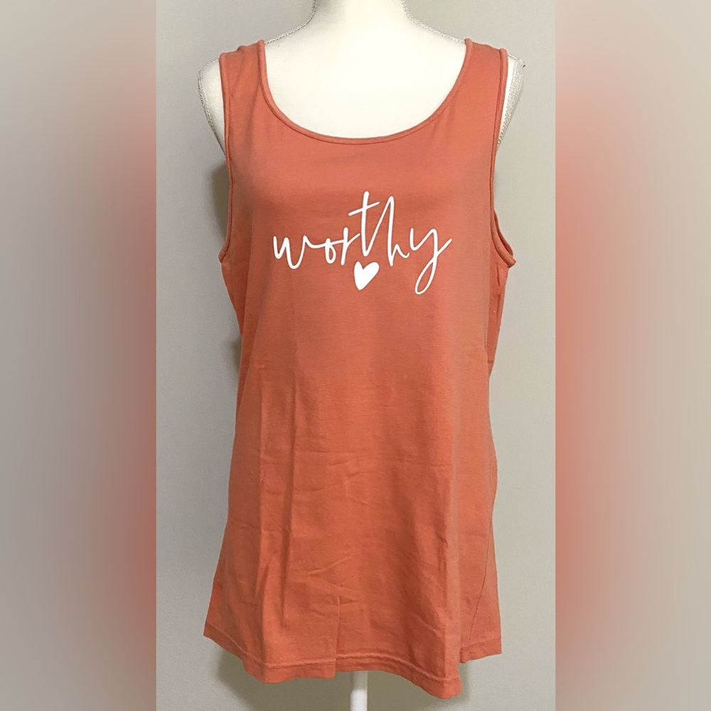 Comfort Colors Womens S Orange Worthy Cotton Tank Top Boho Summer Activewear - Picture 10 of 10
